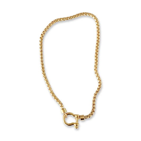 18K Gold Plated Rope Necklace with Chunky Clasp