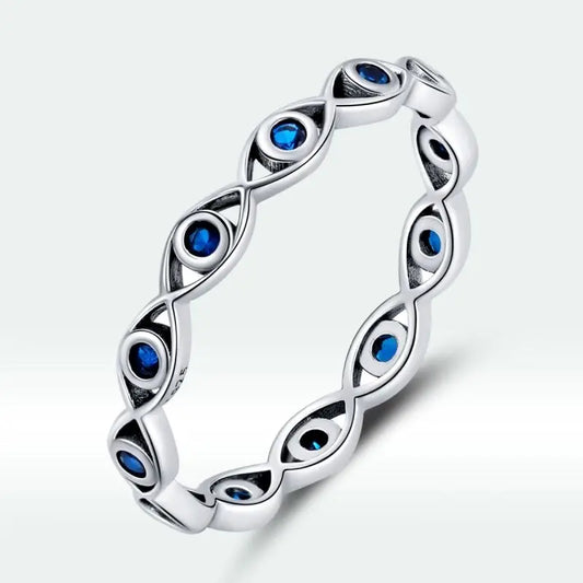 Evil Eye Sterling Silver Ring