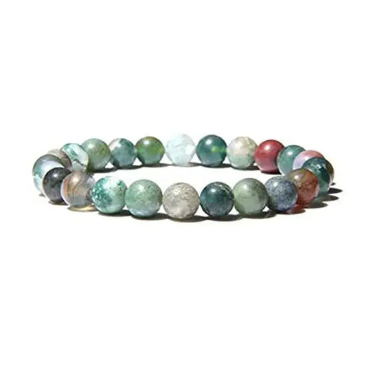 Beaded Agate Bead Bracelet